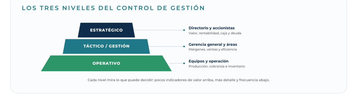 Diagrama: Los tres niveles del control de gestión